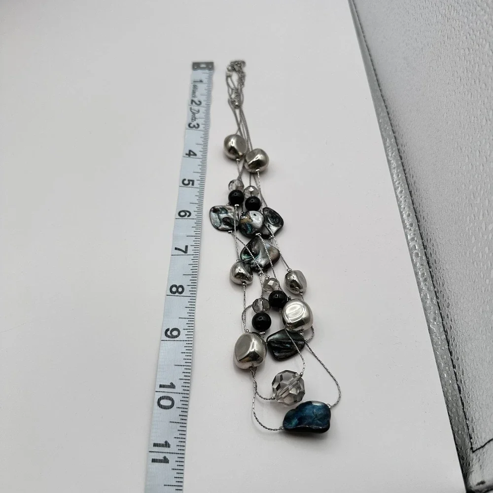 Vintage Y2K Nautical Turquoise Teardrop Pendant Statement Necklace